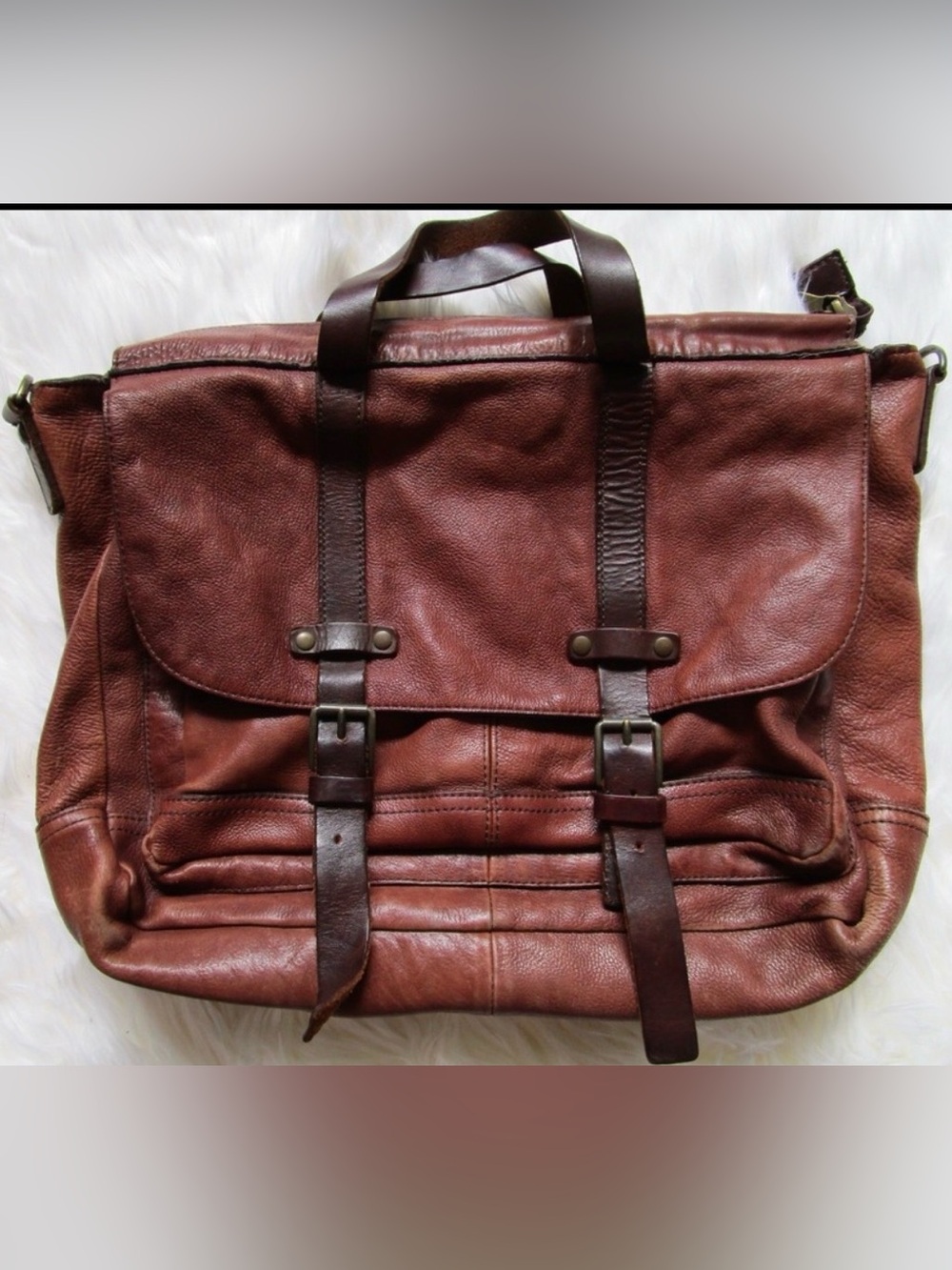 John Varvatos messenger leather bag